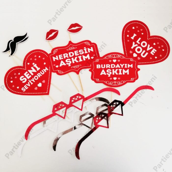 Sevgiliye Özel Konuşma Balon Seti - 12 Adet