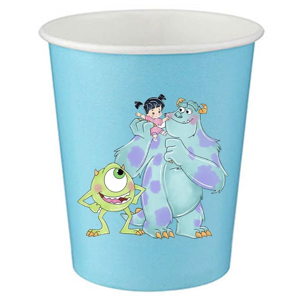 Sevimli Canavarlar Temalı Mavi Bardak 5 Adet