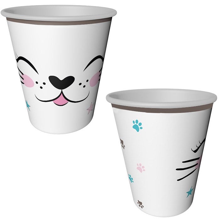 Sevimli Kediler Temalı Bardak 8 Adet