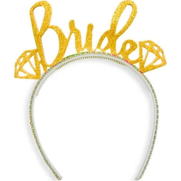 Simli Eva Gold Bride Taç