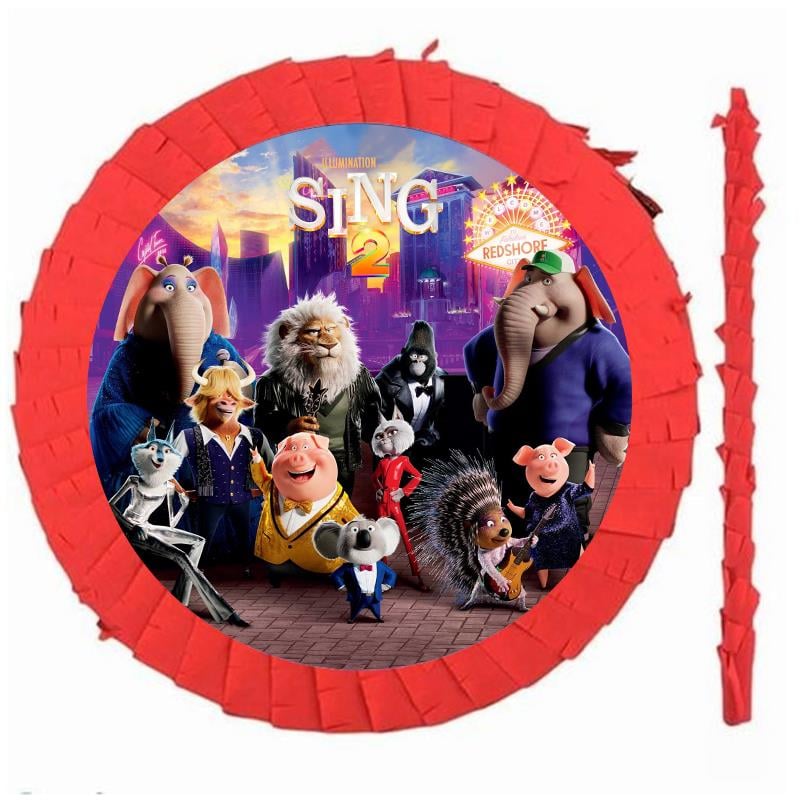 Sing 2 Temalı Kırmızı Pinyata