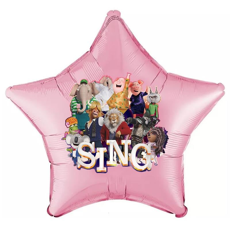 Sing 2 Temalı Pembe Yıldız Folyo
