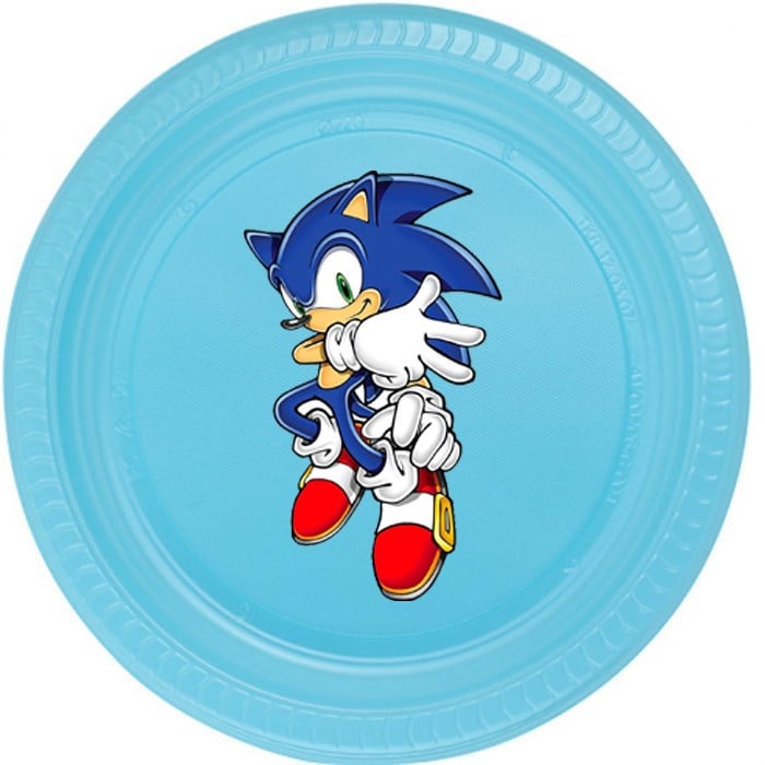 Sonic Özel Kesim Stickerlı Tabak - 5 Adet