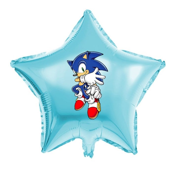 Sonic Stickerlı Yıldız Folyo Balon