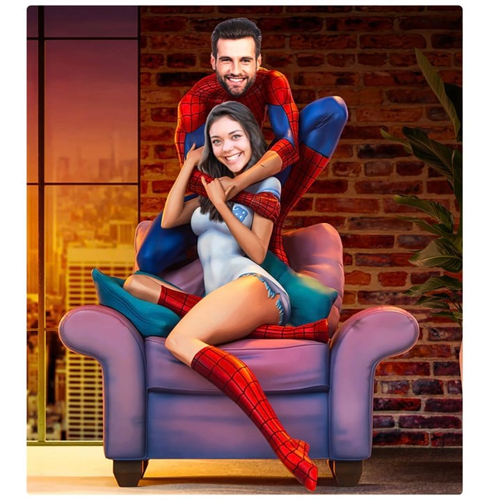 Spiderman Çift Kişiye Özel Poster