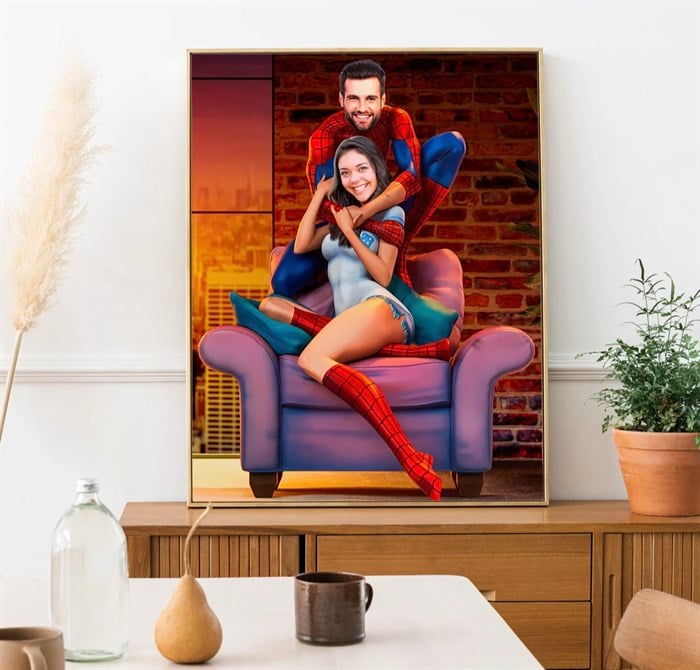 Spiderman Çift Kişiye Özel Poster