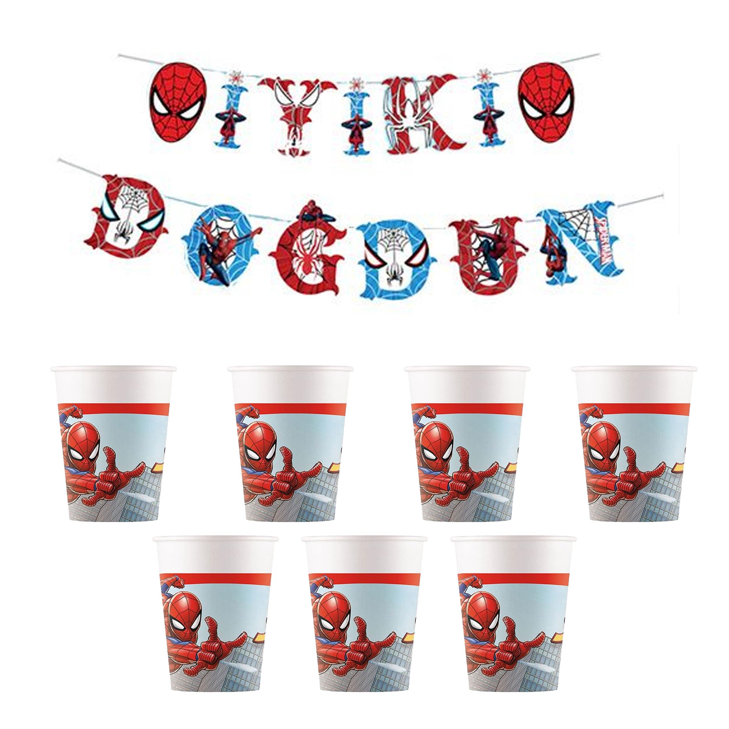 Spiderman Temalı 8 Kişilik Doğum Günü Seti
