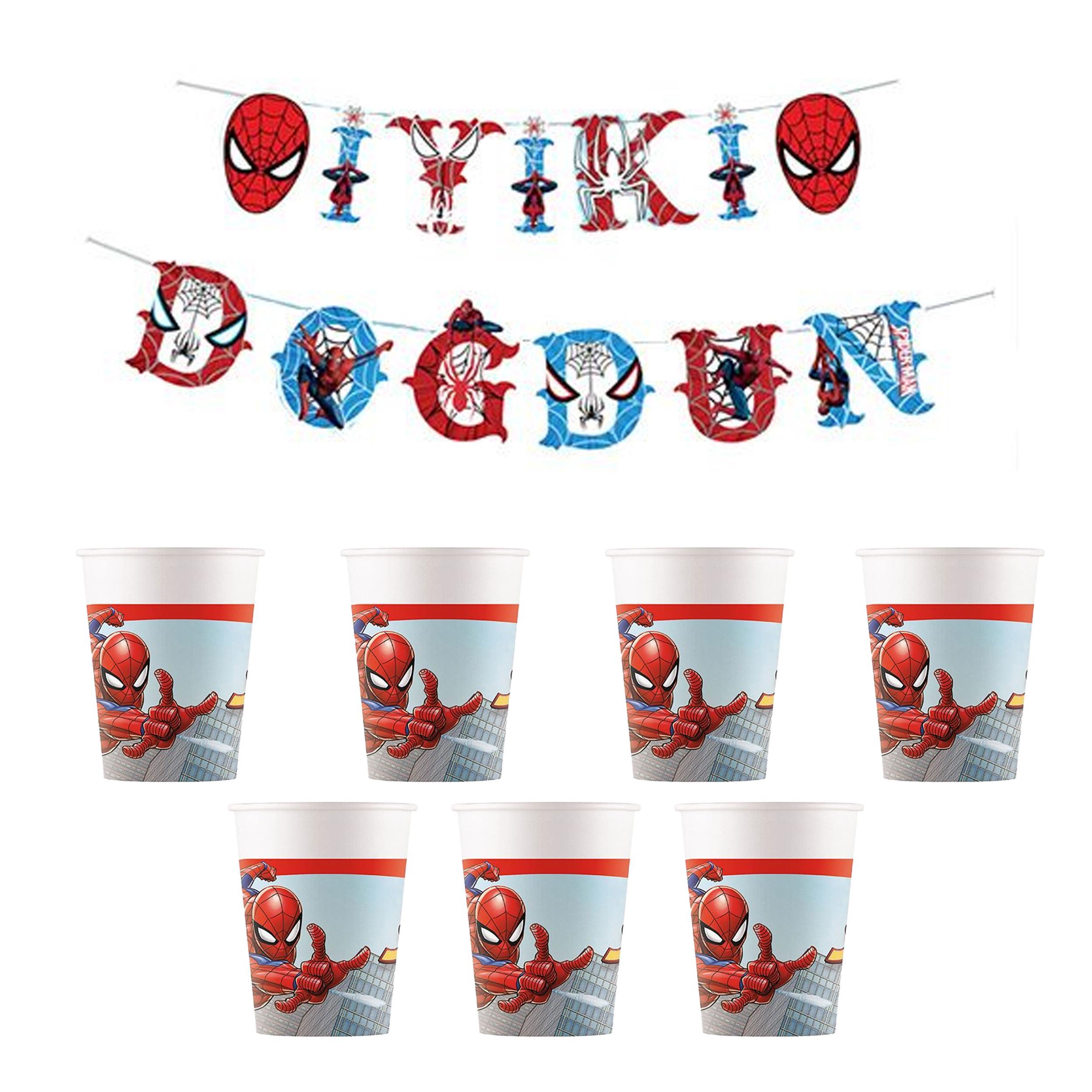 Spiderman Temalı 8 Kişilik Doğum Günü Seti