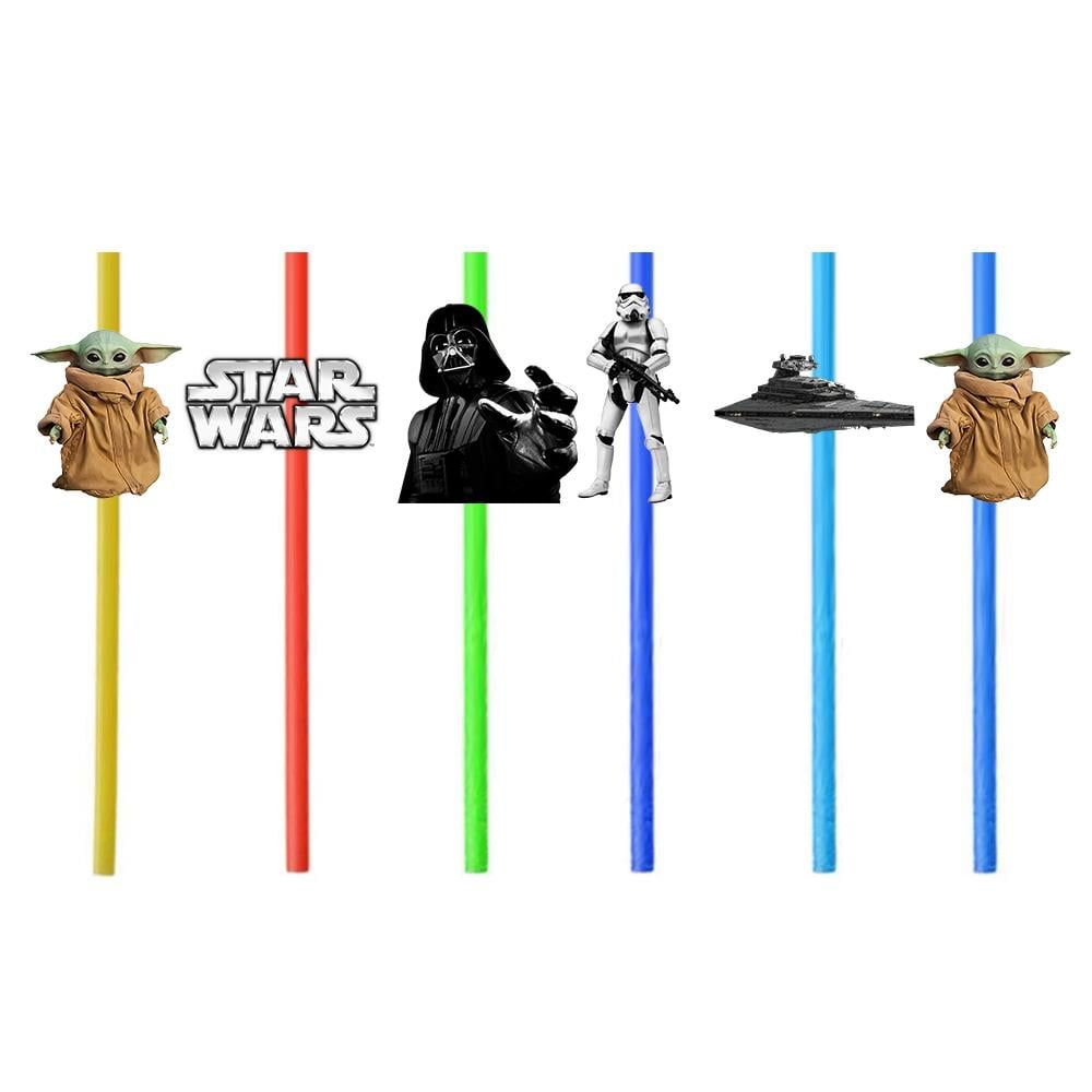 Star Wars Temalı 6'lı Plastik Pipet