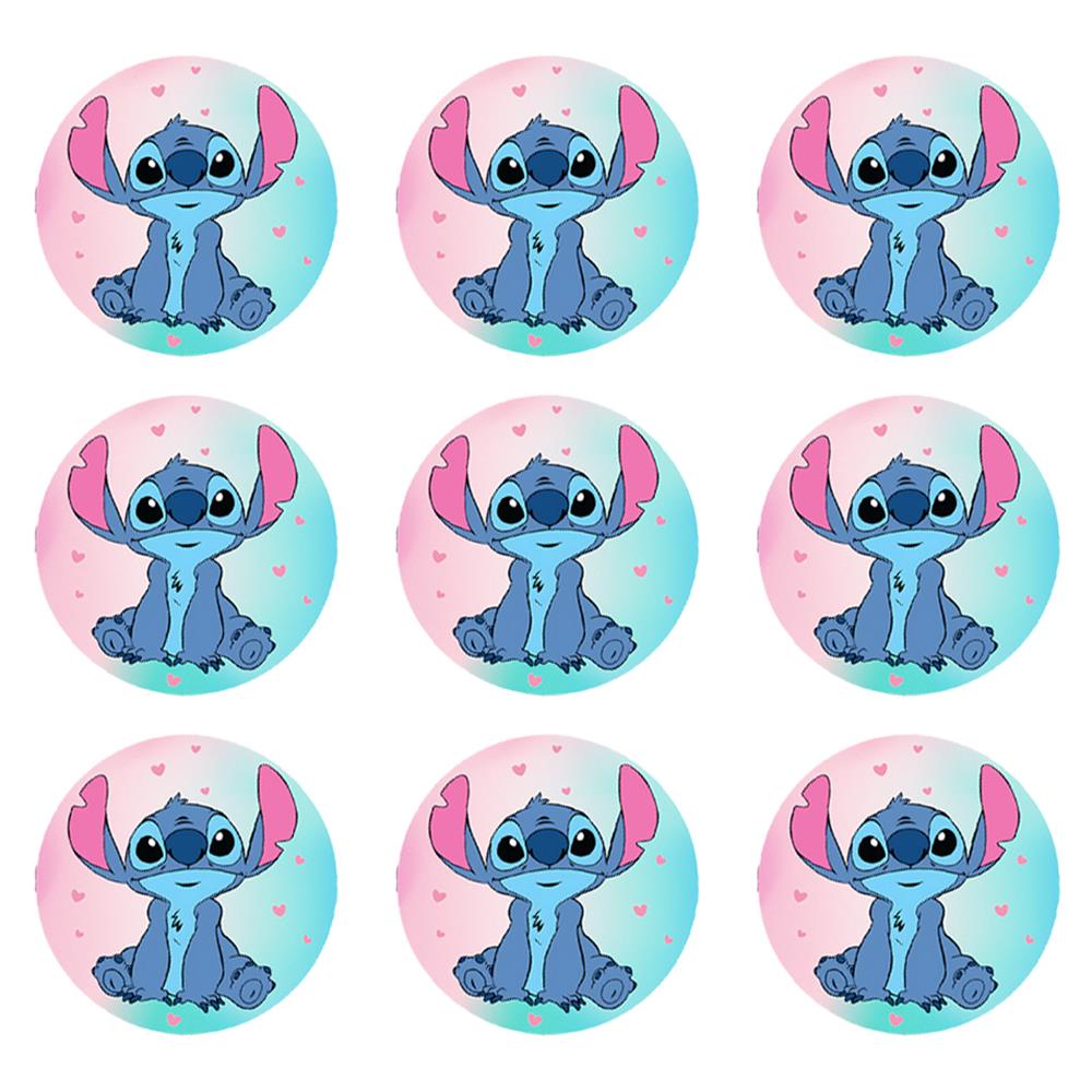 Stich Temalı Yuvarlak Etiket 5 cm 10 Adet