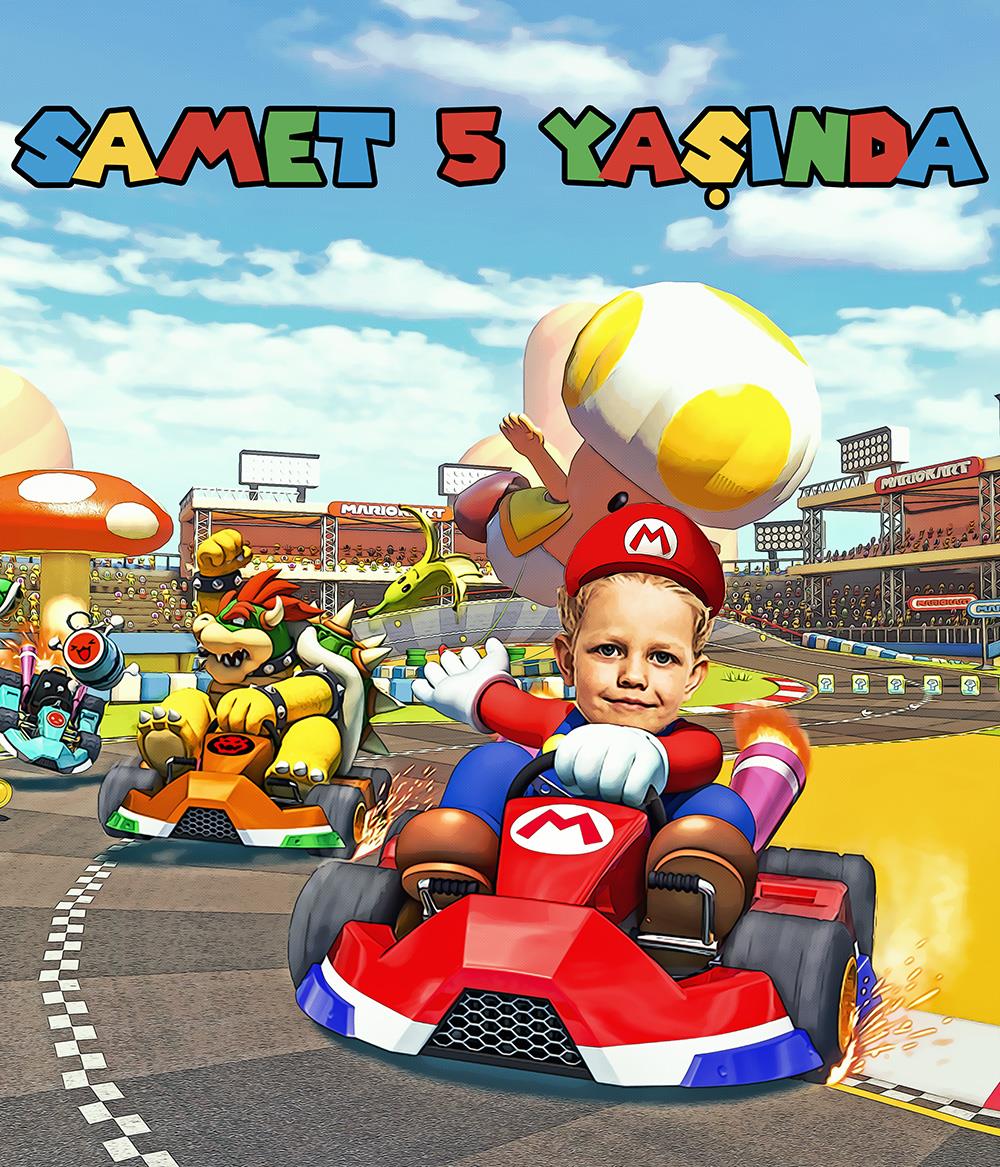 Super Mario Kart Temalı Kişiye Özel Portre Afiş