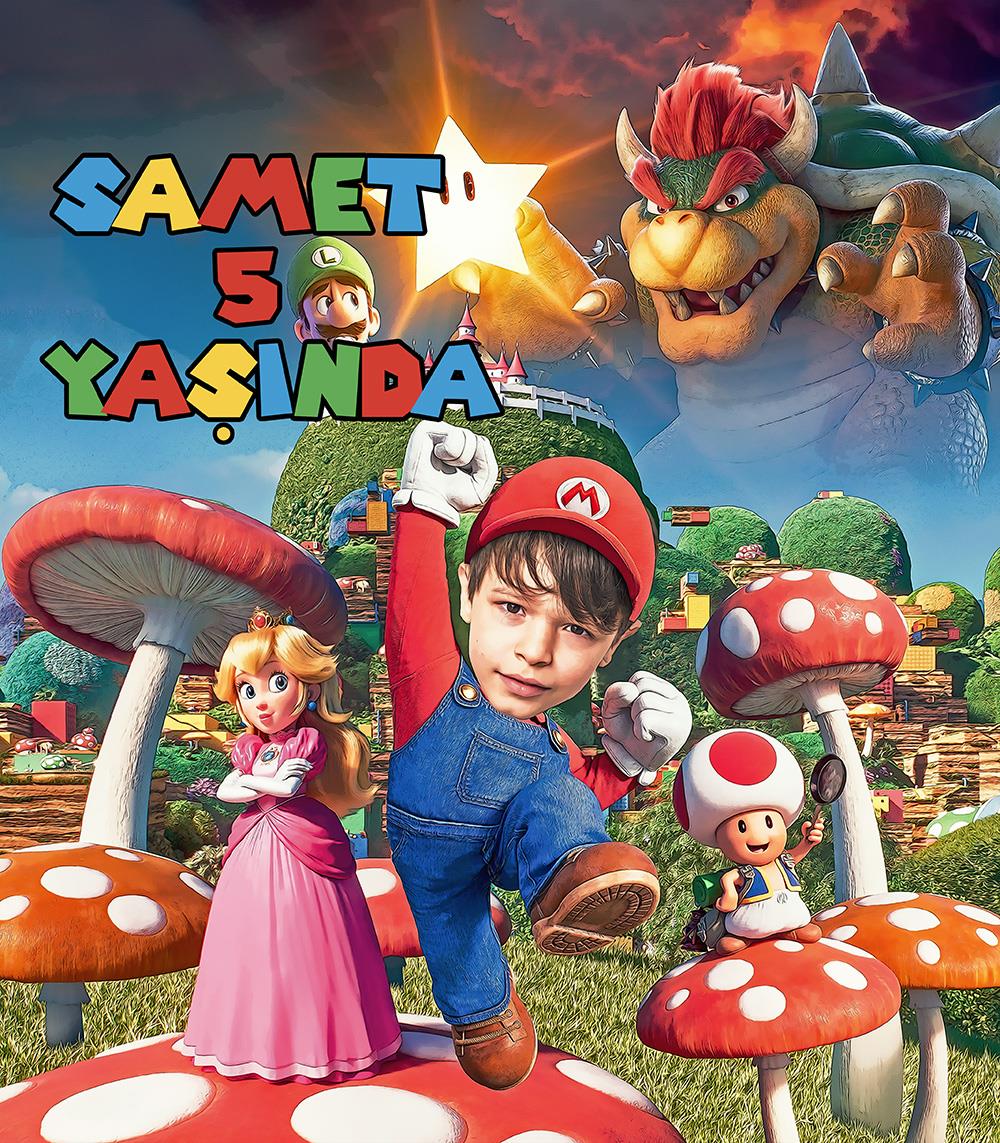 Super Mario Temalı Kişiye Özel Portre Afiş