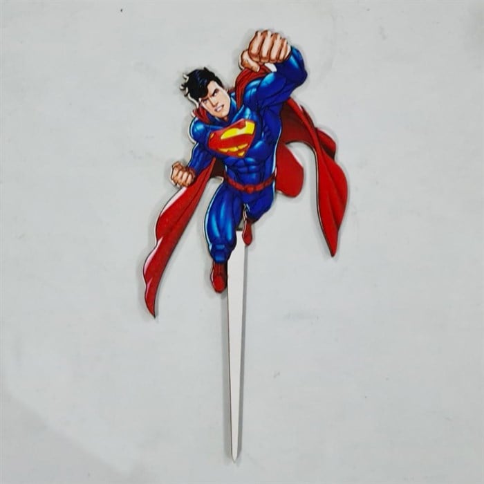 Superman Ahşap Pasta Süsü
