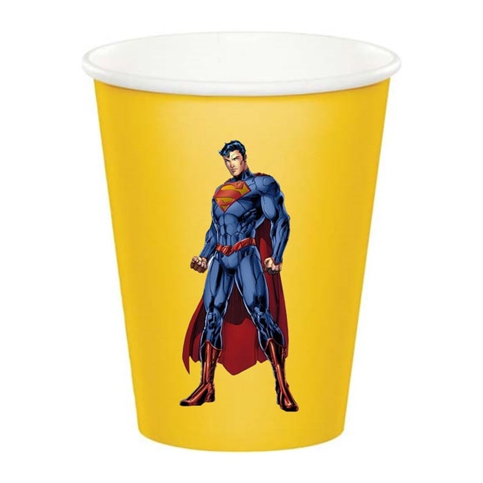 Superman Stickerlı Bardak - 8 Adet