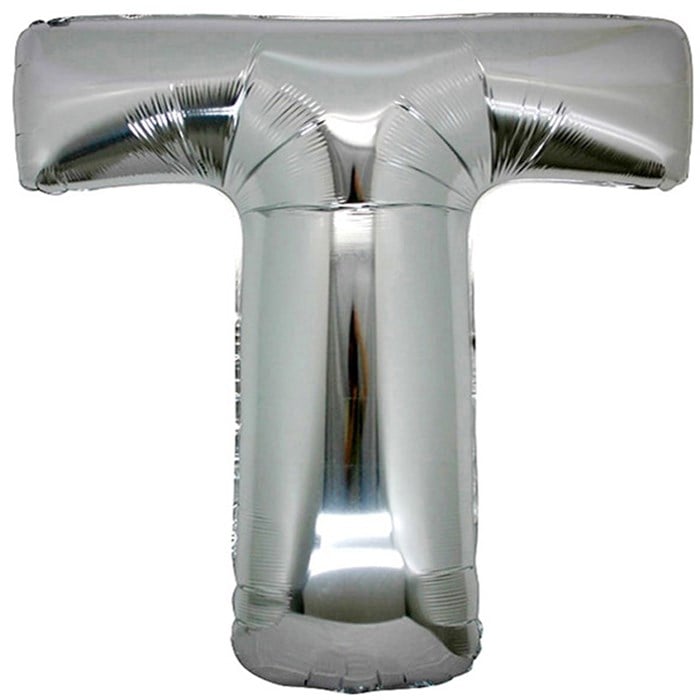 T Harfi Gümüş Folyo Balon 1 Metre