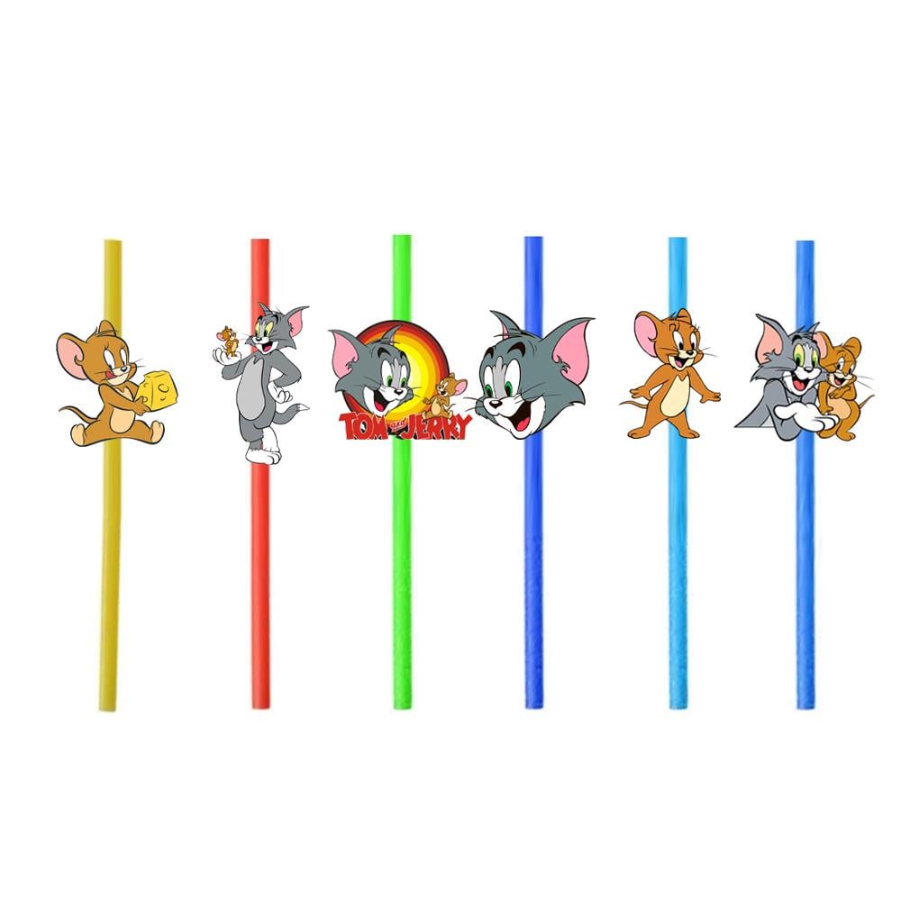 Tom ve Jerry Temalı Pipet 6 Adet