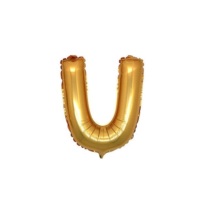 U Harfi Altın Folyo Balon 40 Cm