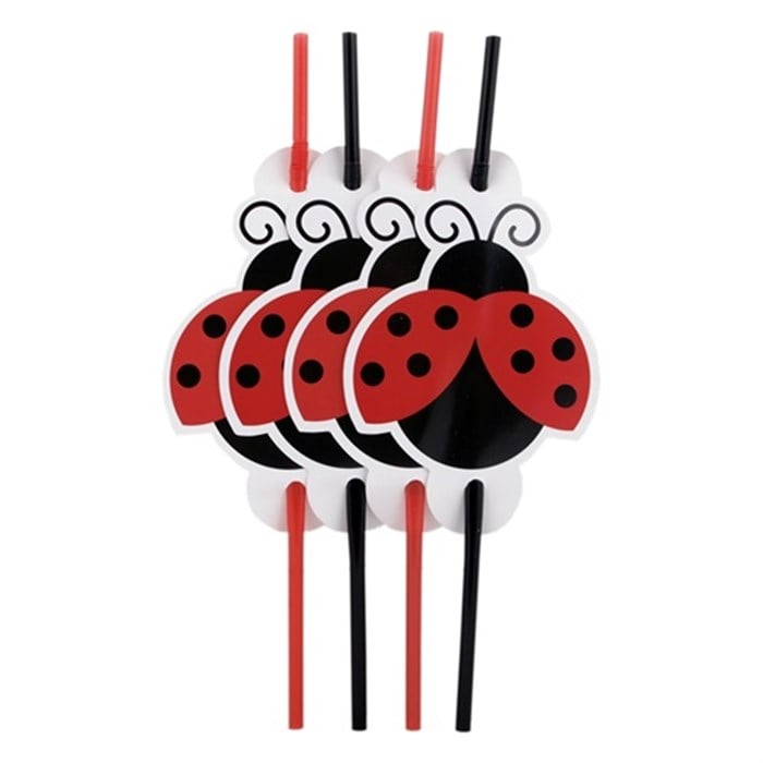 Uğur Böceği Temalı Kırmızı Pipet