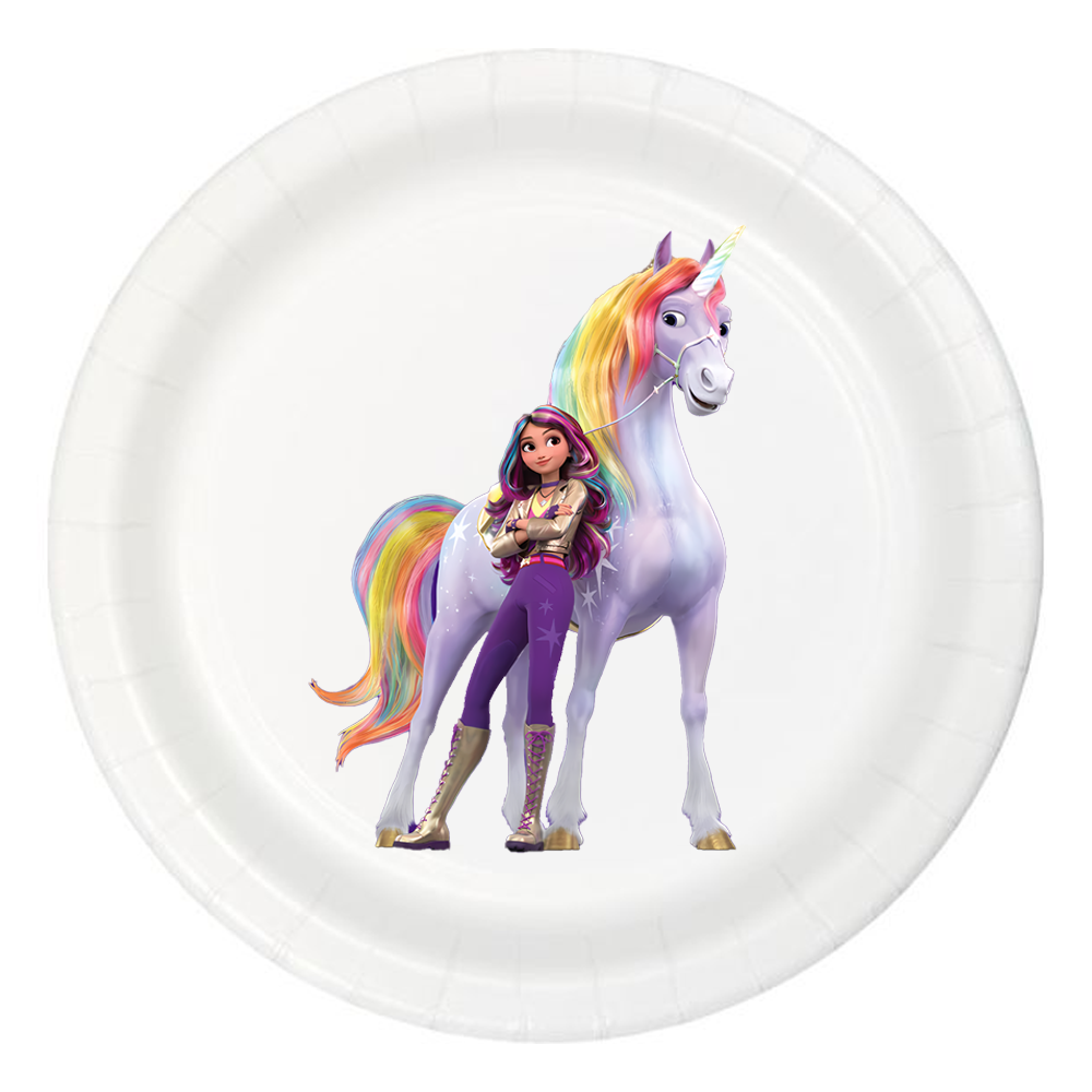 Unicorn Akademisi Temalı Etiketli Tabak 5'li