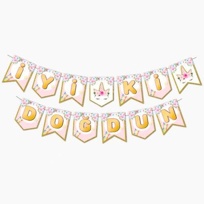Unicorn Premium İyi ki Doğdun Banner - 220 cm