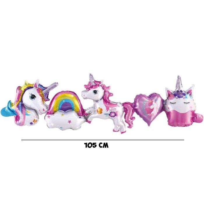 Unicorn Temalı Birleşik Folyo Balon Set