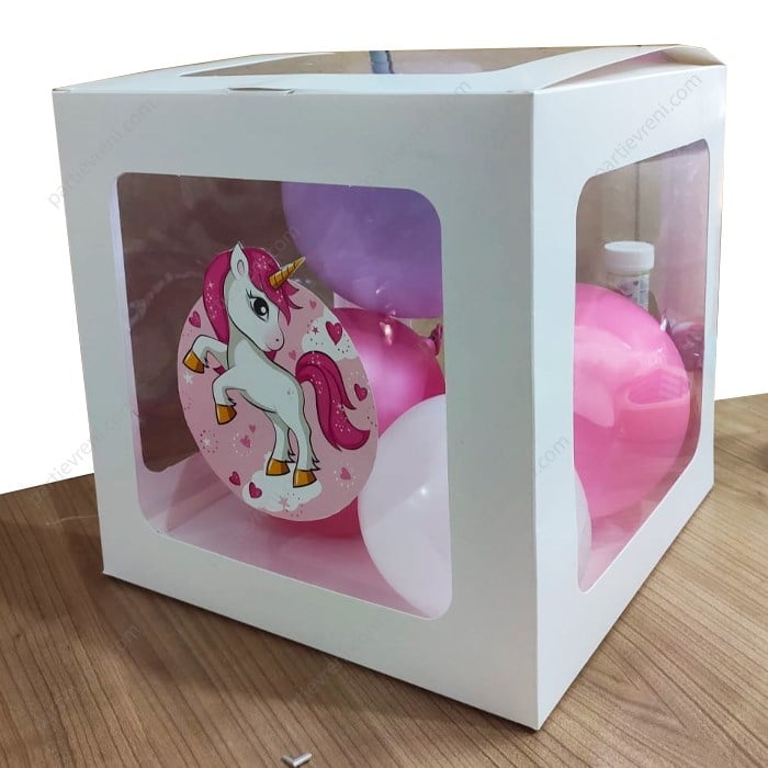 Unicorn Temalı Şeffaf Kutu Seti 25 cm