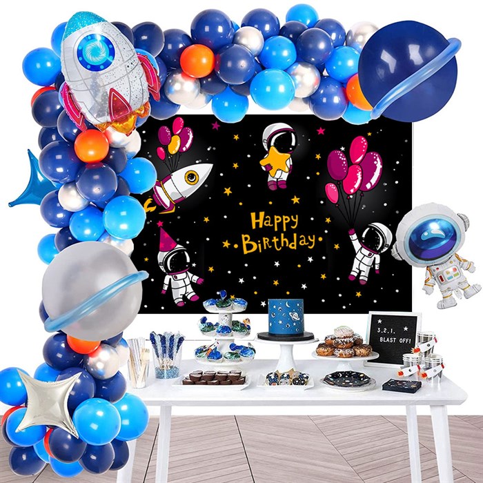 Uzay Doğum Günü Branda Afişi - 70 cm - 100 cm