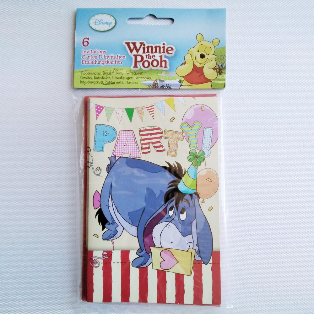 Winnie The Pooh Davetiye 6 Adet