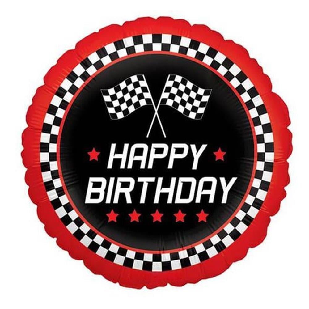 Yarış Temalı Yuvarlak Folyo Balon