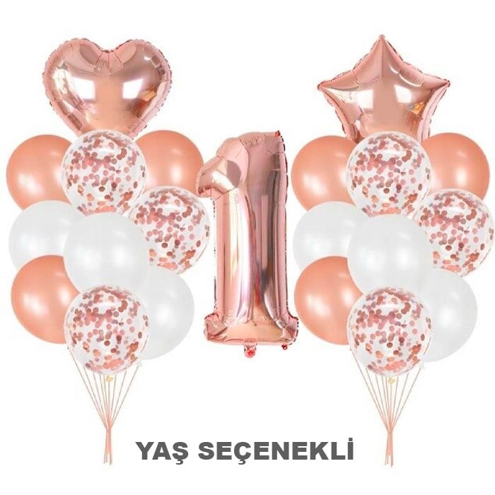 Yaş Seçenekli Rose Balon Seti