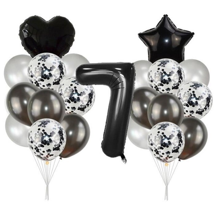 Yaş Seçenekli Siyah Balon Seti