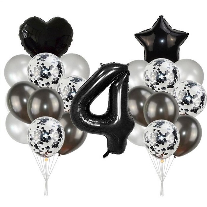 Yaş Seçenekli Siyah Balon Seti