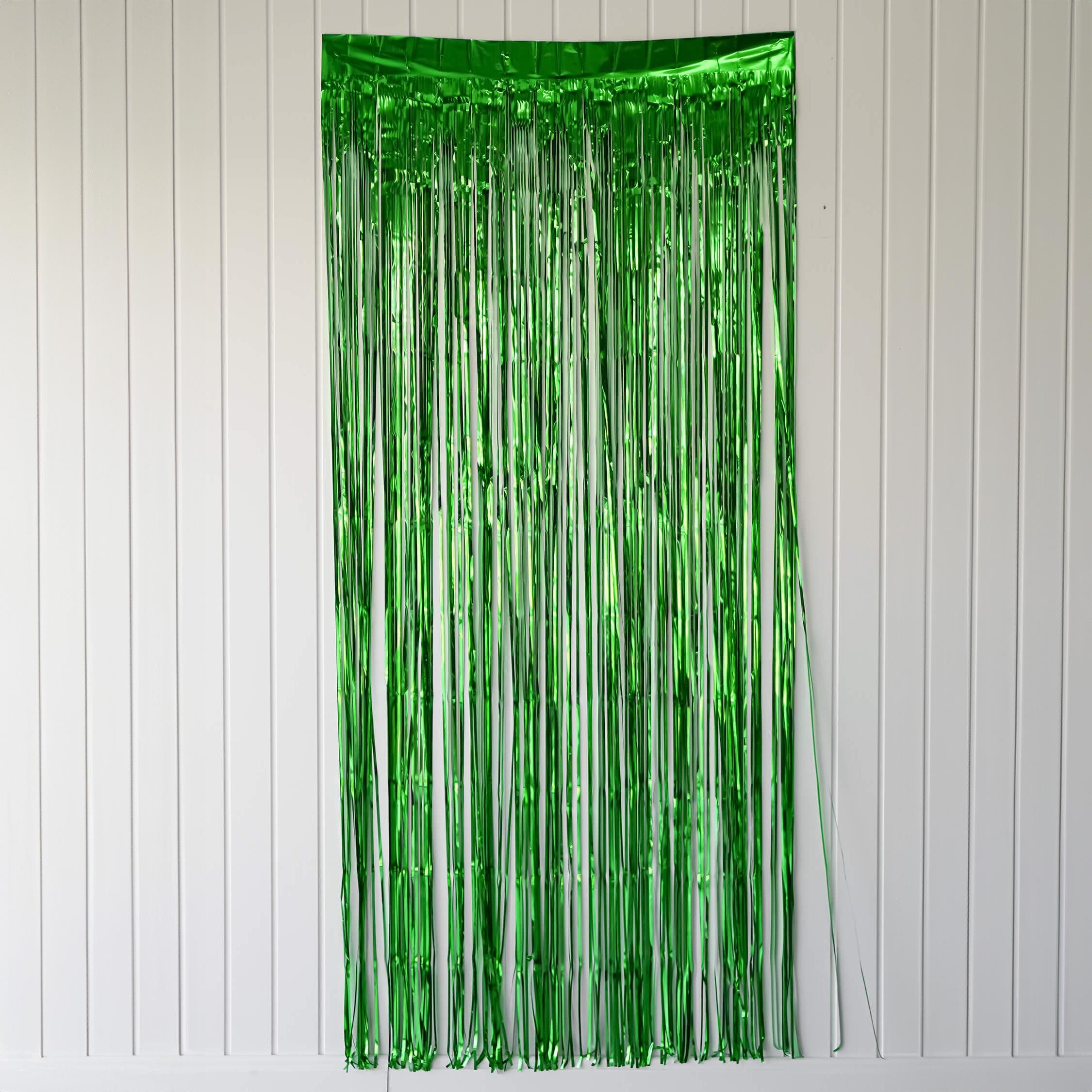 Yeşil Işıltılı Püsküllü Arka Fon Perdesi - 100 x 230 cm