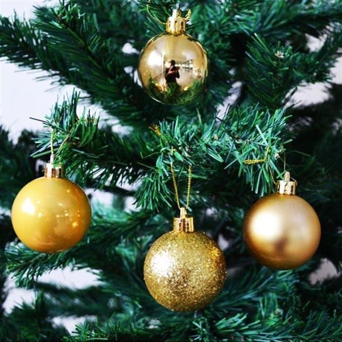 Yılbaşı Ağacı Gold Top Süs - 16 Adet - 5 cm
