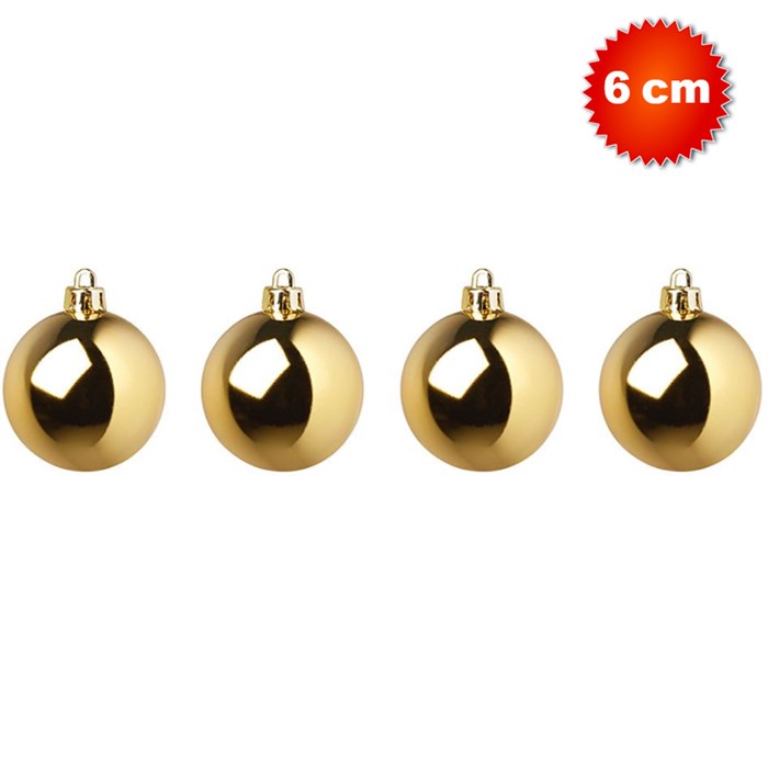 Yılbaşı Ağacı Gold Top Süs 6 cm 4'lü