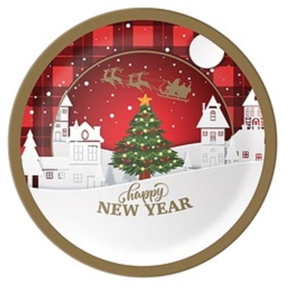 Yılbaşı Temalı Happy New Year Tabak 8 Adet