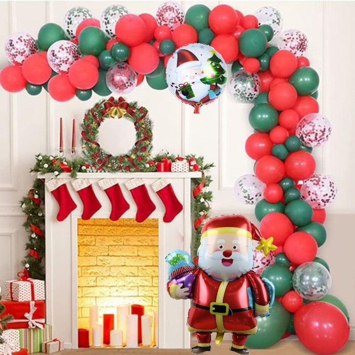 Yılbaşı Temalı Noel Babalı Zincir Balon Seti