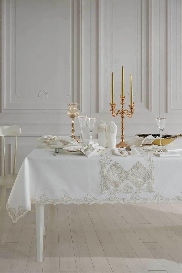 Elart Yemek Seti 12 Kişilik Dantelli Bride GoldÇeyiz Seti