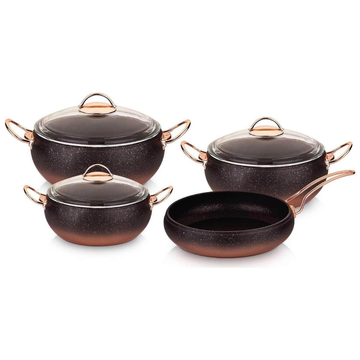 3023 Granit Kure 7 Parça Tencere Takımı – BakırEv Tekstili