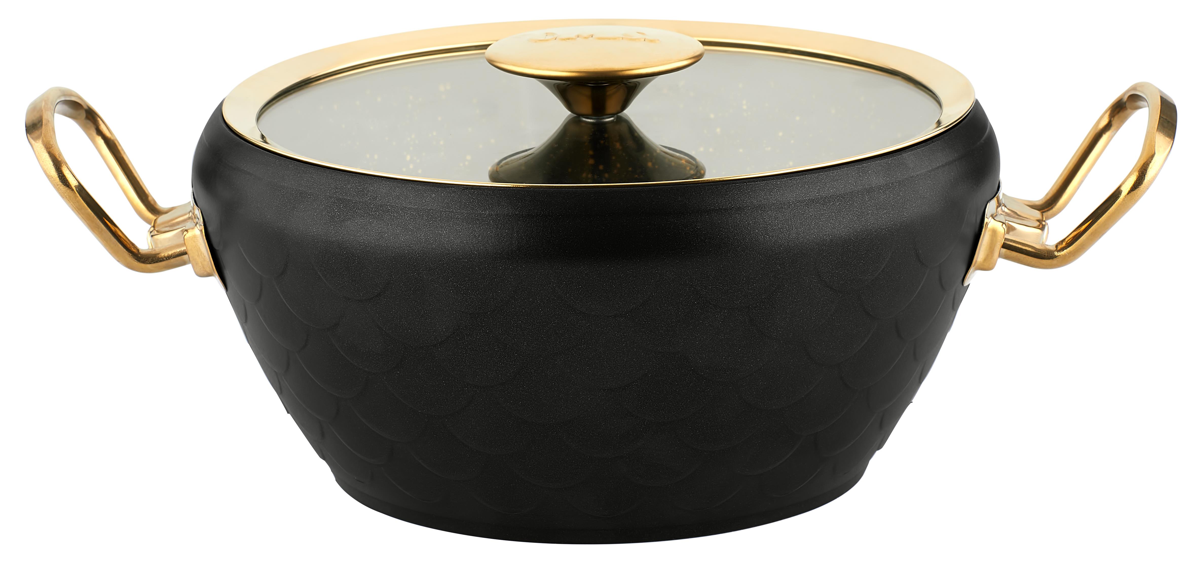 Oms 3532 Grani̇t Sirena 7 Parça Tencere Seti Gold KapakTencere Setleri