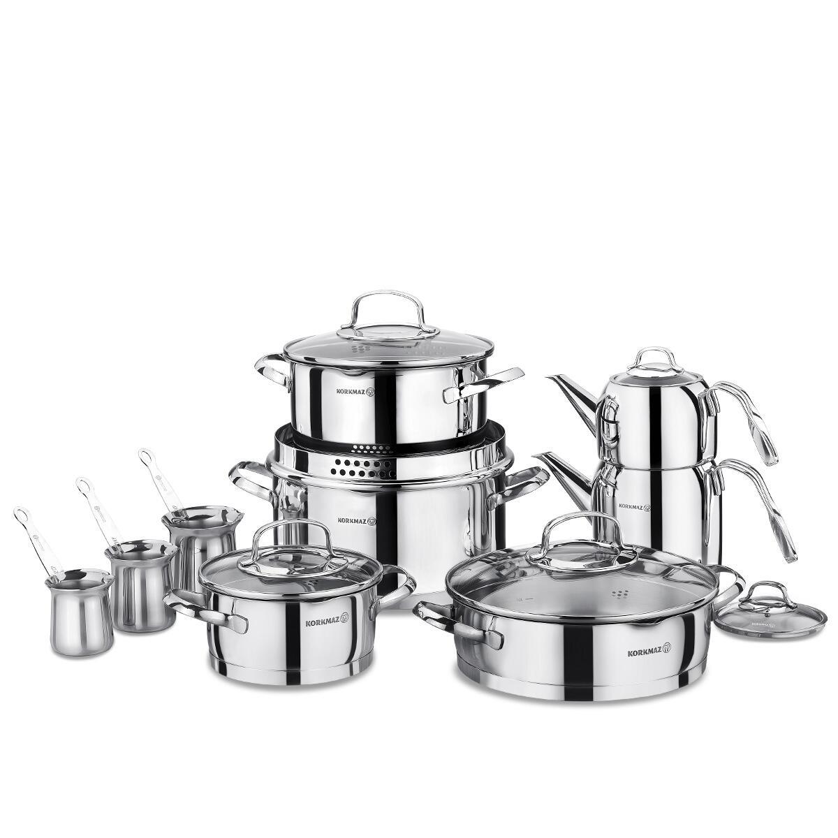 Korkmaz A1702 Steama 15 Parça Hiper SetiTencere Setleri