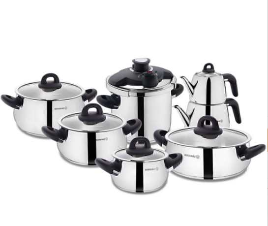 KORKMAZ Bella Nora 14 Parça Hiper SetTencere Setleri