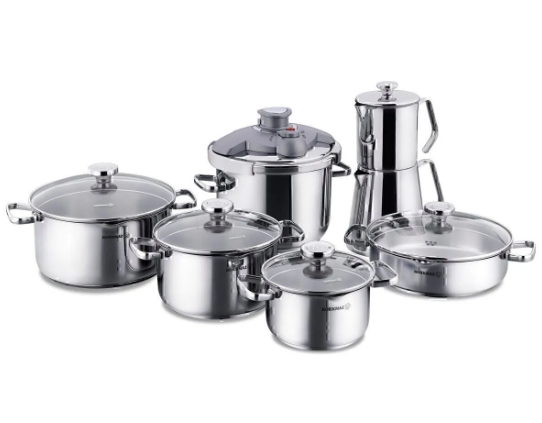 KORKMAZ A1766 Aqua 14 Parça Hiper SetTencere Setleri