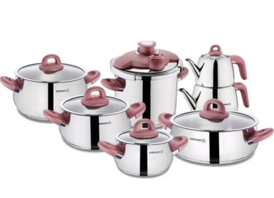 KORKMAZ Bella Rosegold 14 Parça Hiper Set A1756-1Tencere Setleri