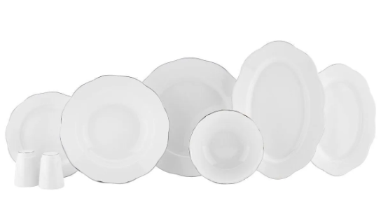 KORKMAZ Vinta Collection 55 Parça Yemek Takımı PlatinYemek Takımları
