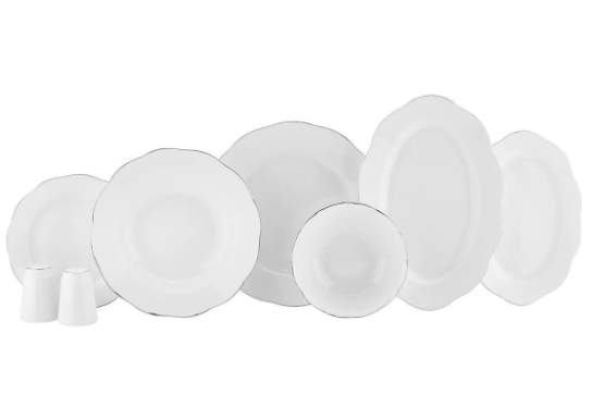 KORKMAZ Vinta Collection 55 Parça Yemek Takımı PlatinYemek Takımları