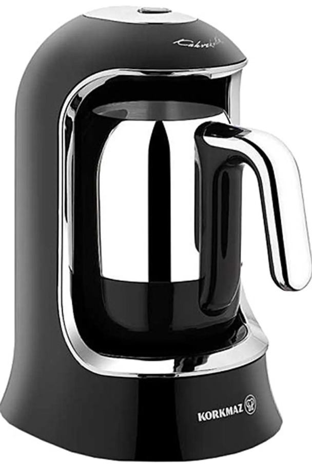 KORKMAZ Kahvekolik Deluxe Otomatik Kahve Makinesi Siyah Krom A860-07Türk Kahve Makineleri
