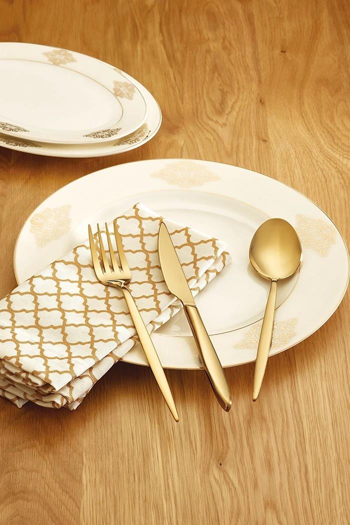 Emsan Ay Işığı Parlak Gold Çatal Kaşık Bıçak SetiÇatal Kaşık Bıçak Takımları