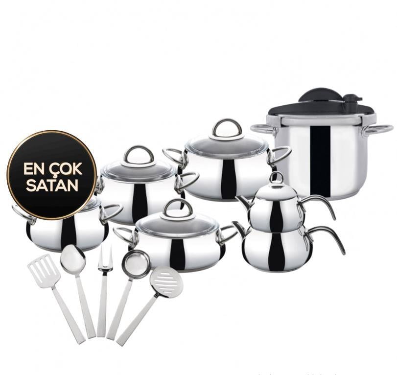 Emsan Everest Forever İndüksiyon Tabanlı 18 Parça Çeyiz SetiTencere Setleri