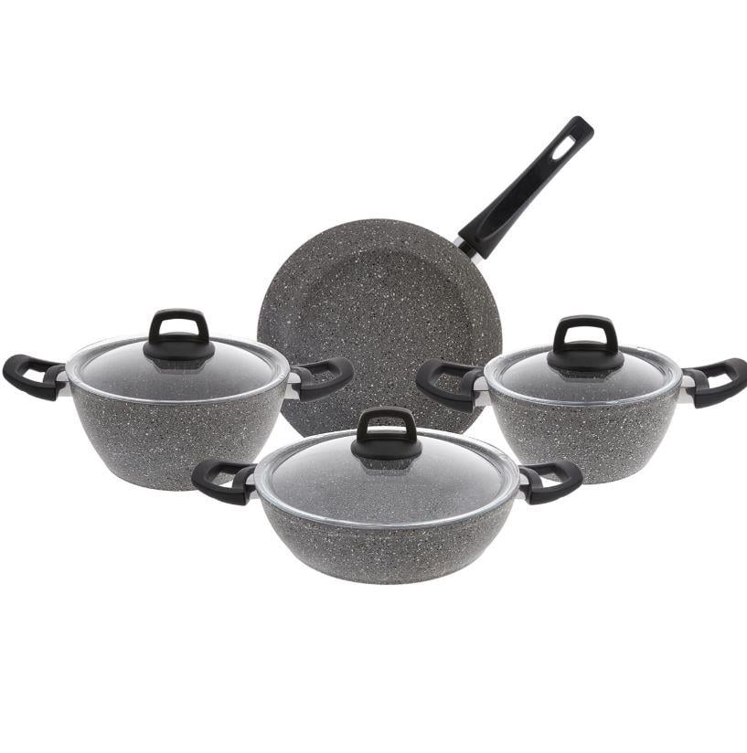 Emsan Nero Grey 7 Parça Granit Tencere SetiTencere Setleri